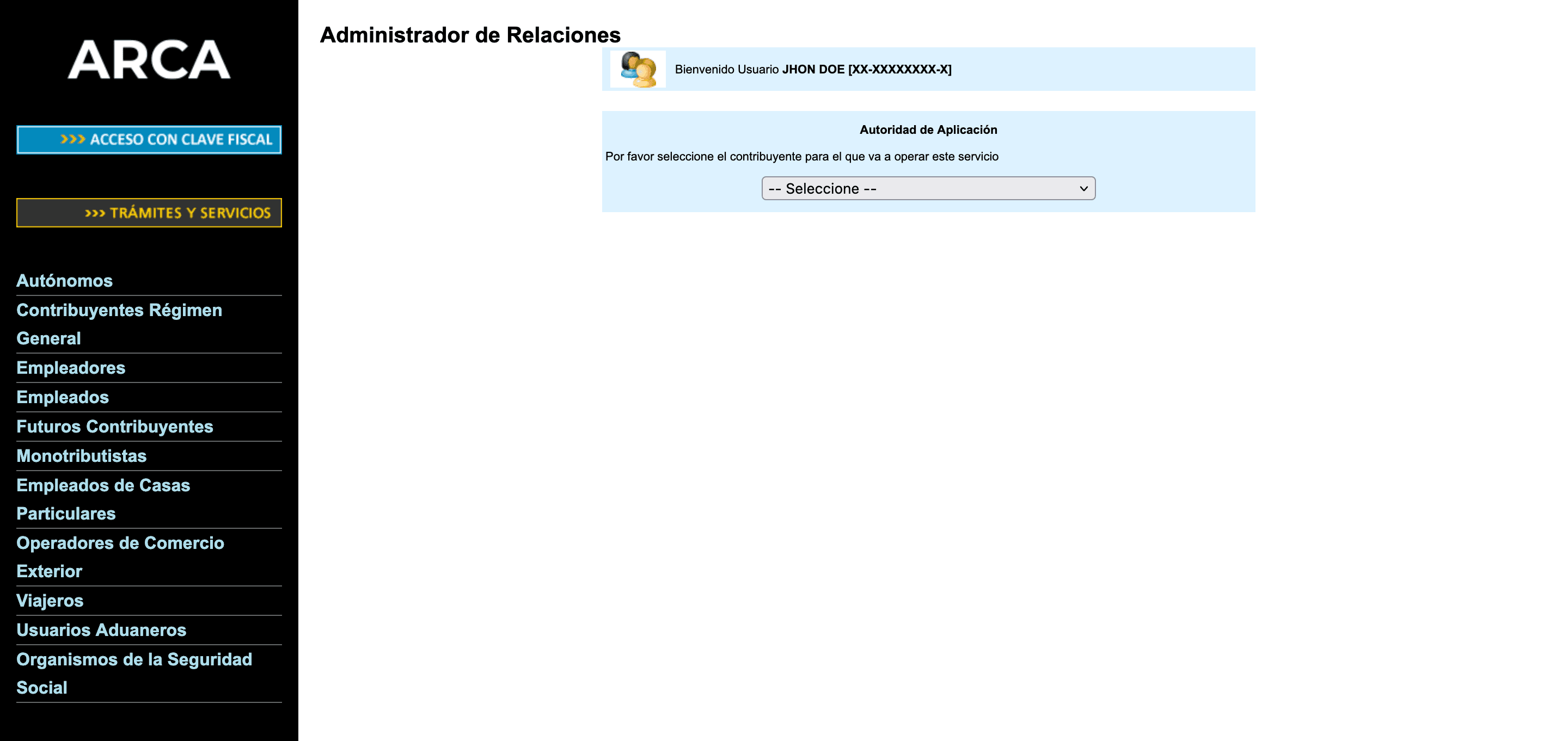 Selección del contribuyente